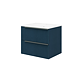 Set mobilier baie Savini Due Sidney, masca + lavoar, MDF, albastru, 61.5 x 46.5 x 53 cm