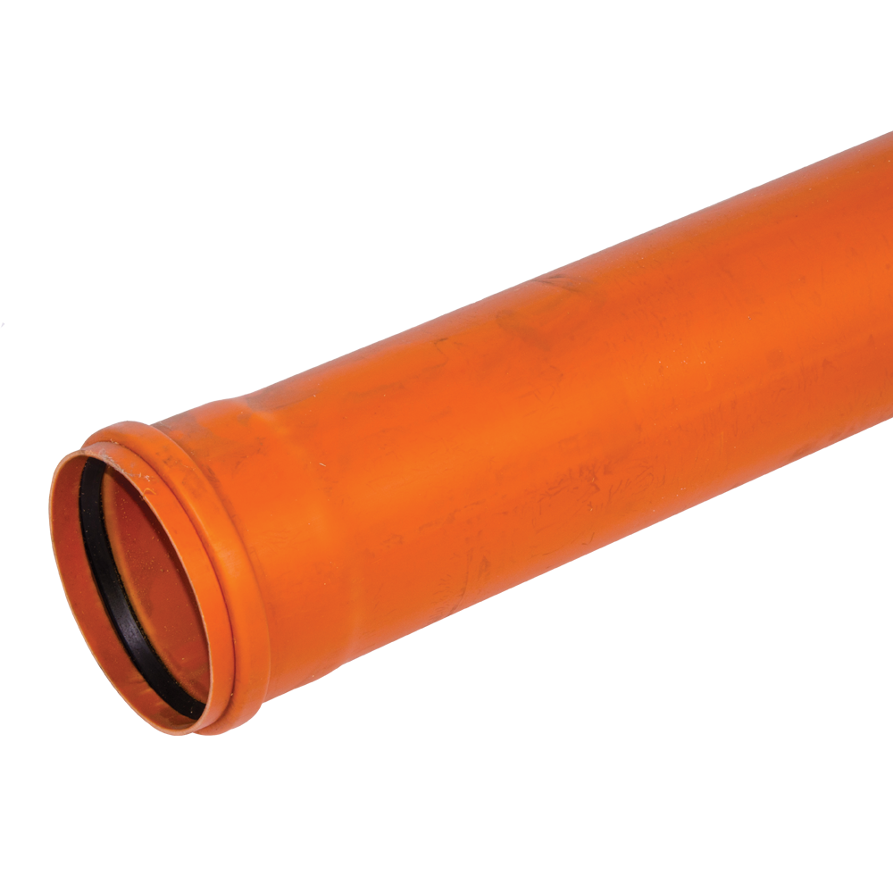 Teava PVC SN4 Valplast, canalizare exterioara, cu mufa si garnitura, diametru 125 mm, 4 m