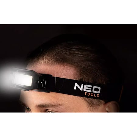 Lanterna frontala reincarcabila Neo Tools 99-069 Led COB, 3 W, 180 lm, 4 moduri iluminare, cablu USB