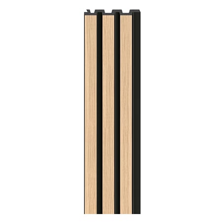 Panou decorativ riflaj Linerio M-Line, spuma polimerica, negru stejar, 2650 x 122 x 12 mm