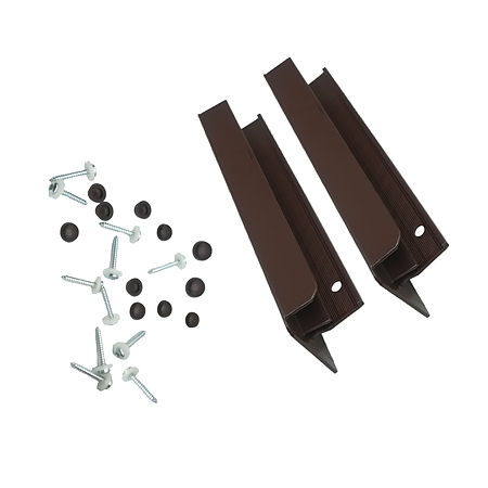 Set accesorii pentru glafuri din aluminiu, L: 18 cm, RAL 8017