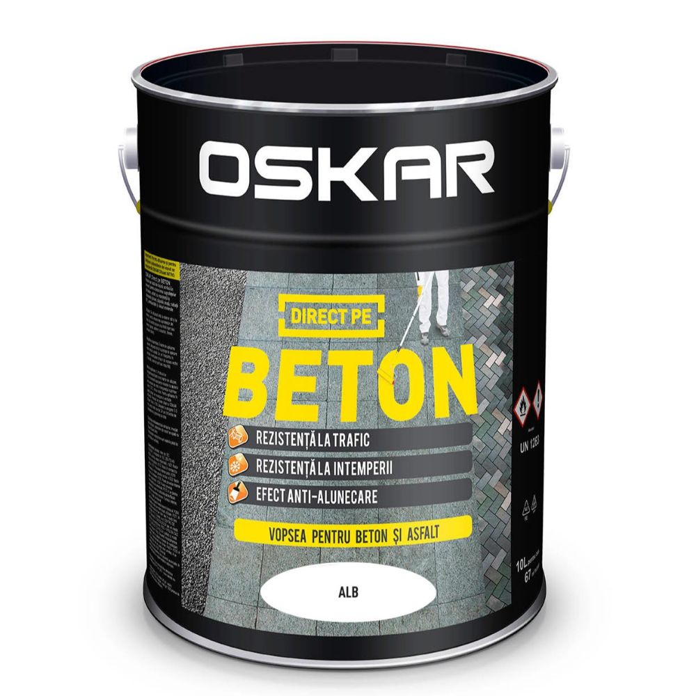 Email Oskar Direct pe beton, alb, interior/exterior, 10 l