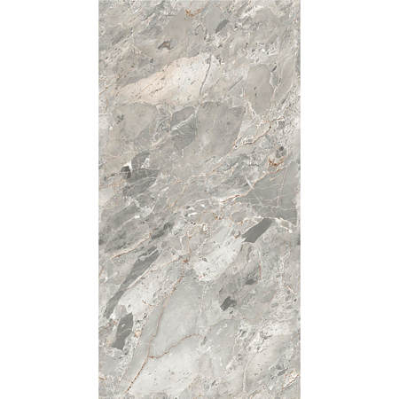 Gresie interior/exterior portelanata Craft Iris, mat efect carving, aspect marmura, 8 mm, gri, 80 x 160 cm