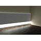 Plinta parchet cu suport led Jad 100, polimer dur, alb, 2200 x 100 x 16 mm