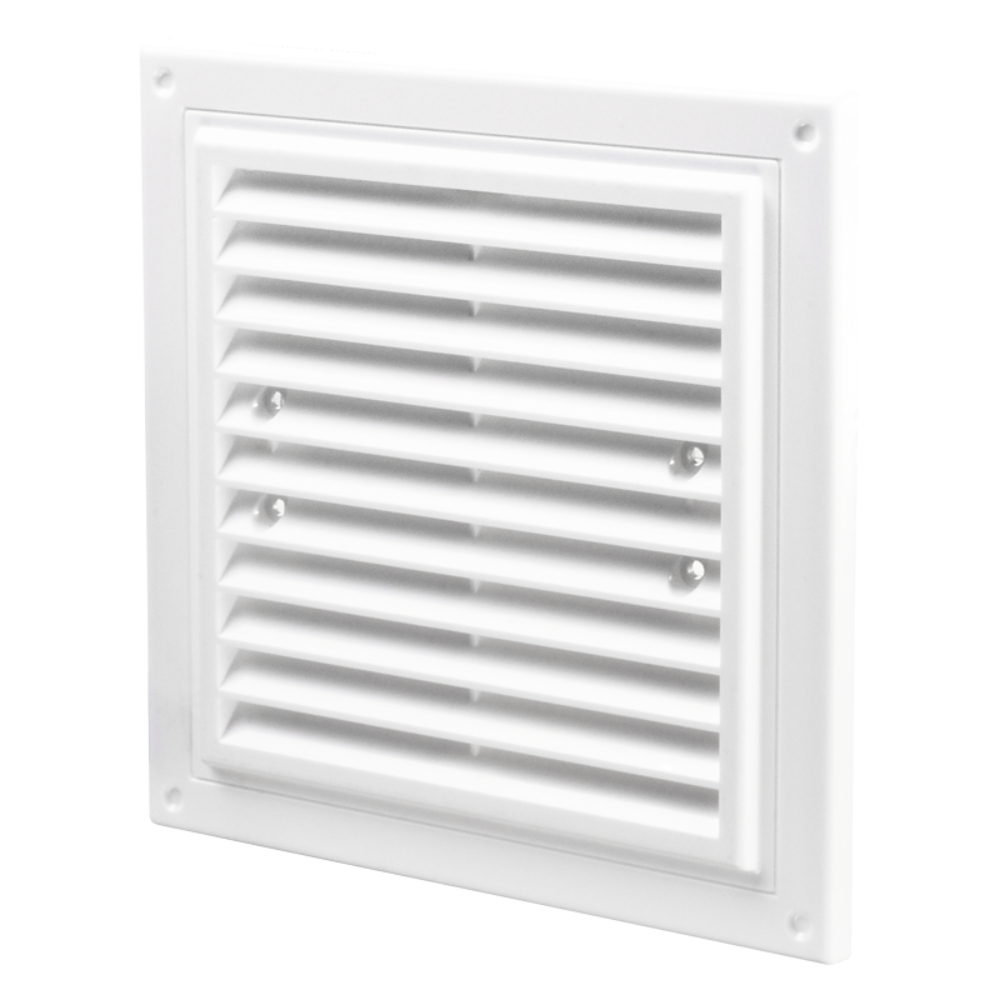 Grila ventilatie patrata Vents MV, PVC, 350 x 350 mm, alb