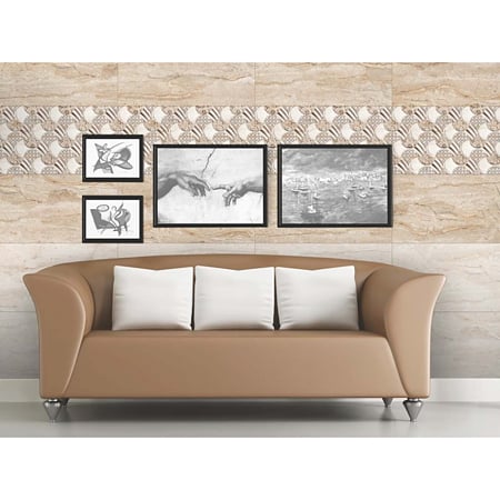 Faianta baie/bucatarie Angelo Beige DK, rectificata, bej, lucioasa, aspect marmura, 30 x 60 cm