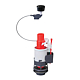Mecanism WC incastrat Wirquin, cu dubla actionare,3/6 litri, buton negru, cu flotor lateral, racord 2 1/2", plastic