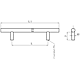 Maner cilindric otel D10 mm, 224 mm, mat-crom
