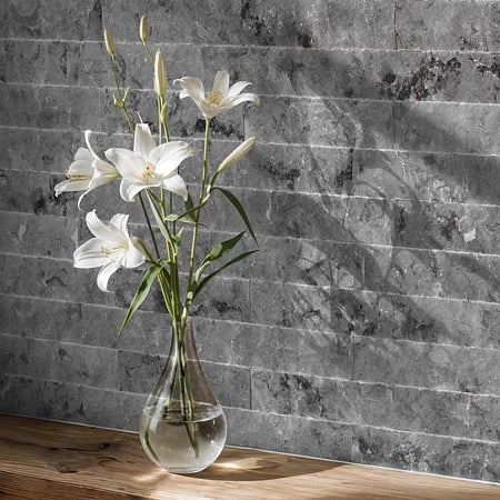 Piatra decorativa naturala Modulo Natimur Misty grey, exterior/interior, gri, 30 x 7 x 1,5 cm