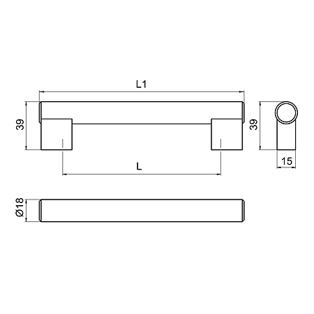 Maner AA315 580 mm, aluminiu mat