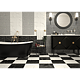 Faianta baie glazurata Pompei 1, negru, lucios, model, 40 x 27.5 cm