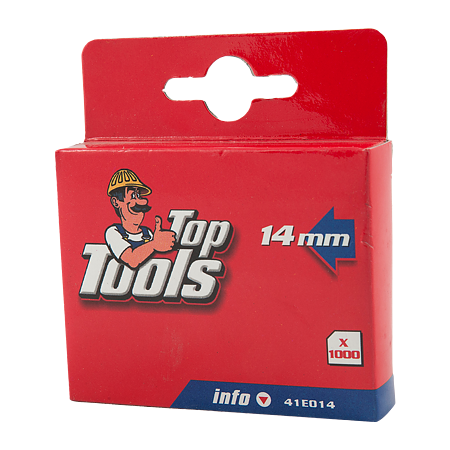 Capse Top Tools, pentru tapiterie, de tip J, 14 mm, 1000 bucati