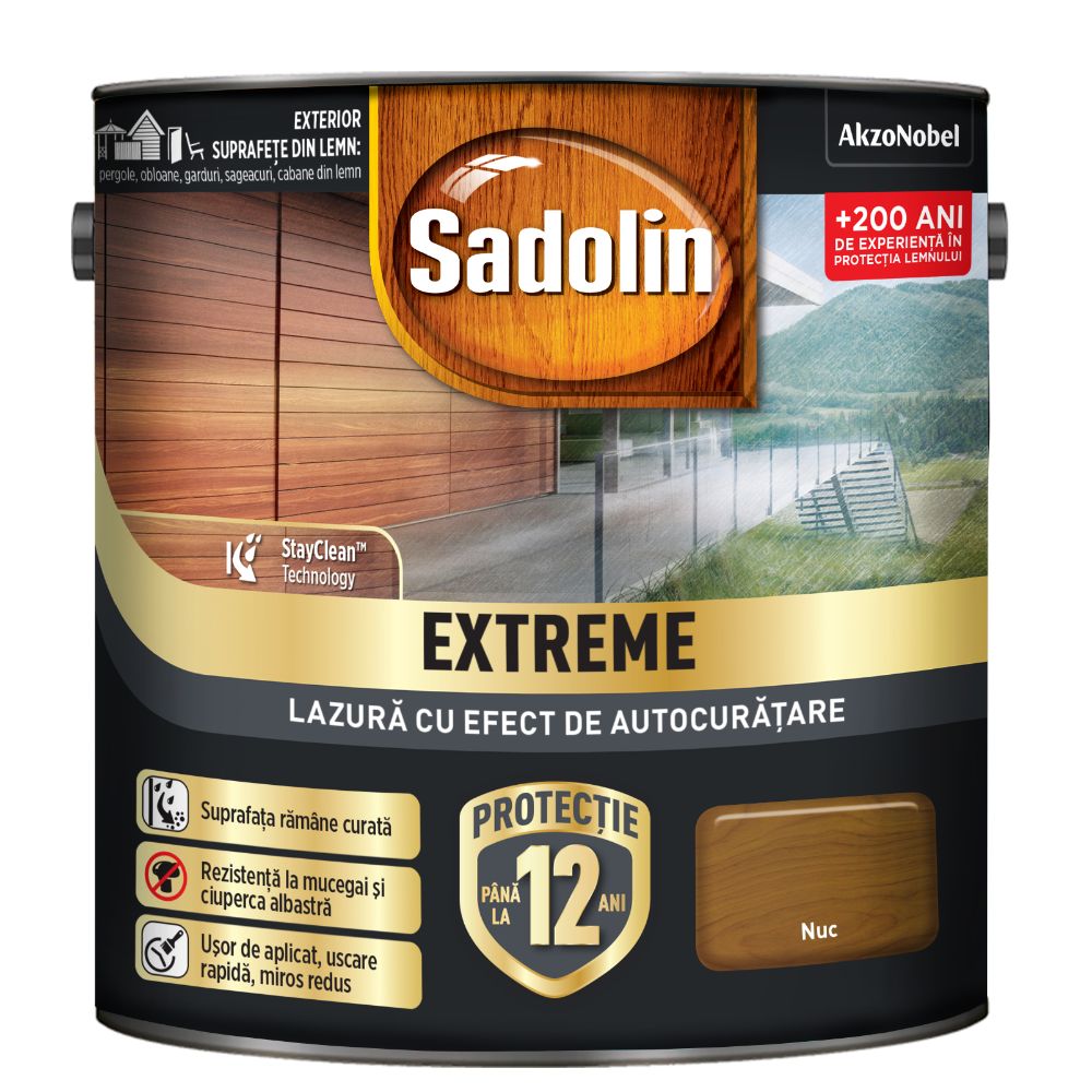 Lazura pentru lemn Sadolin SD Extreme, nuc, 2.5 L 2.5