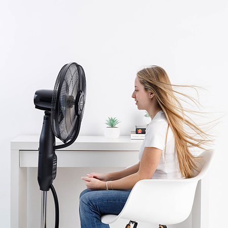 Ventilator nebulizare cu picior Taurus Airbrum 2500, 75 W, 3 trepte, rezervor 2.5 l, negru, H 126 cm