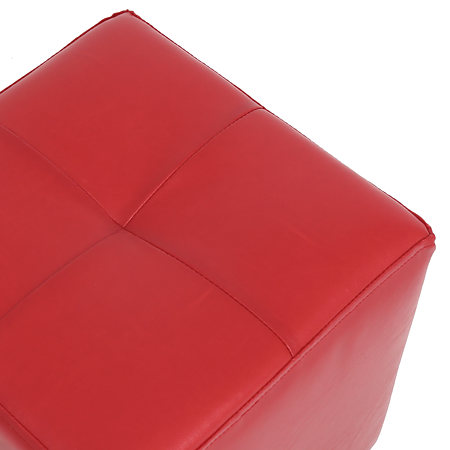 Taburet Cool tapiterie imitatie de piele, rosu IP21900, 36 x 36 x 38 cm