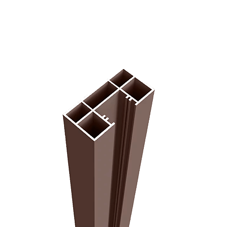 Cadru de gard tip C multifunctional ranforsat, aluminiu, maro, 1500 x 30 x 60 mm