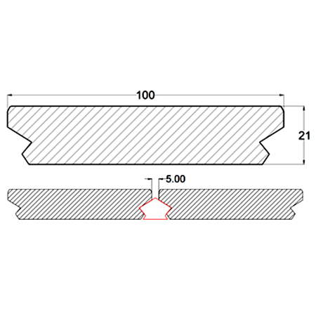 Deck neted pin termotratat intreg, 2000 x 100 x 21 mm, 6 bucati/pachet