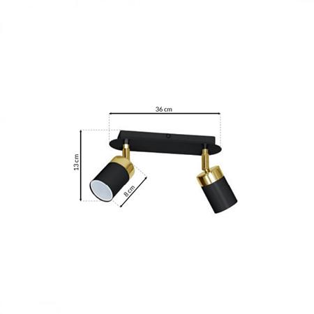 Spot Joker, 2 x GU10, metal, negru/auriu