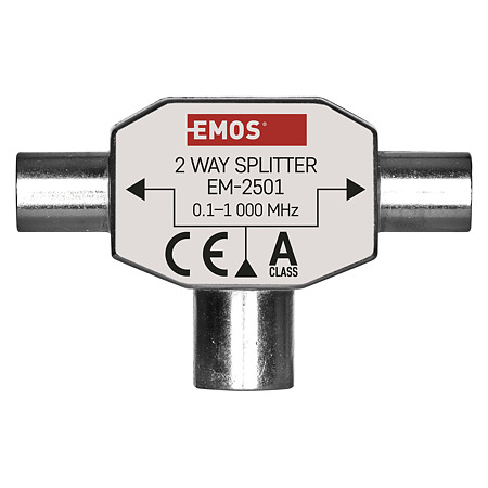 Splitter 2 Output - 1 Input Emos, zinc, IP20, 17 × 32 × 23 mm