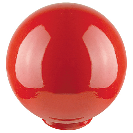 Buton sferic, plastic, rosu, Ø 28 mm