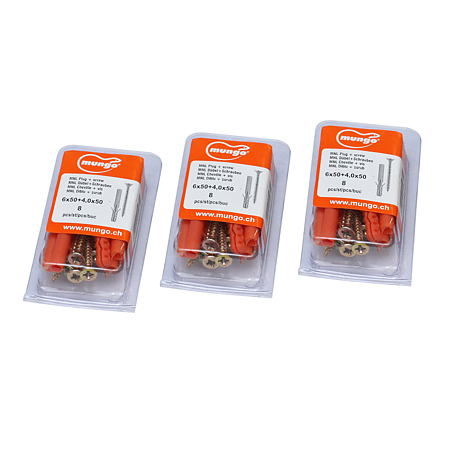 Diblu MNL 6 x 50 mm, cu surub 4 x 50 mm, 8 BUC
