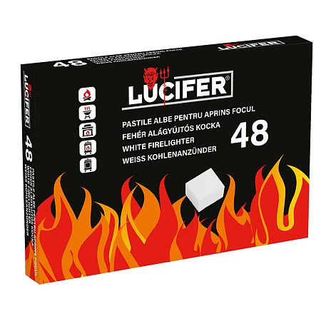 Set pastile albe pentru aprins focul, Lucifer, 48 buc
