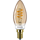 Bec LED lumanare Philips, E14, 3.5 - 15W, gold, lumina calda 2000 K
