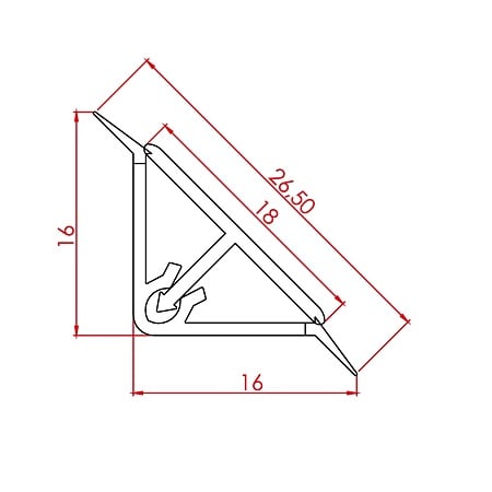 Profil inaltator pentru blat bucatarie, aluminiu, alb, 4 m