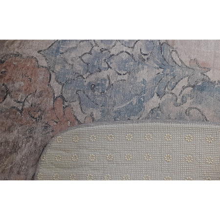 Covor modern Damask Living, poliester, model geometric, gri, 70 x 140 cm