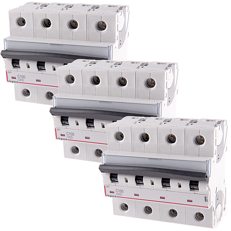 Disjunctor DX3 10000 Legrand 408704, 4P, 100A