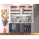 Mobila de bucatarie New - City PAL melaminat, alb/gri, blat inclus, lungime 2 m