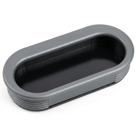 Maner ingropat oval, plastic, mat crom