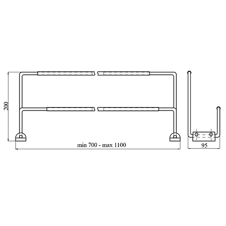 Suport pentru pantofi, crom, 700 - 1100 mm Suport pentru pantofi, crom, 700 - 1100 mm