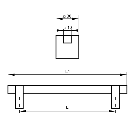 Maner mobila cu terminatii din aluminiu, FA 26176, crom/ crom mat, 96 mm