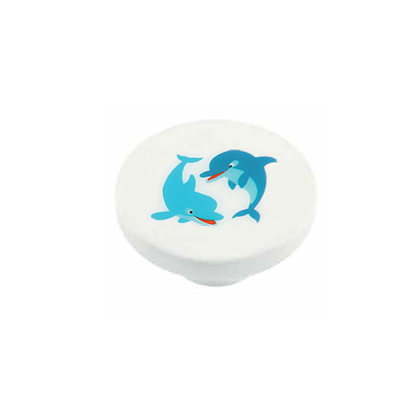 Buton rotund Sedef, model dolphin, plastic, 40 mm