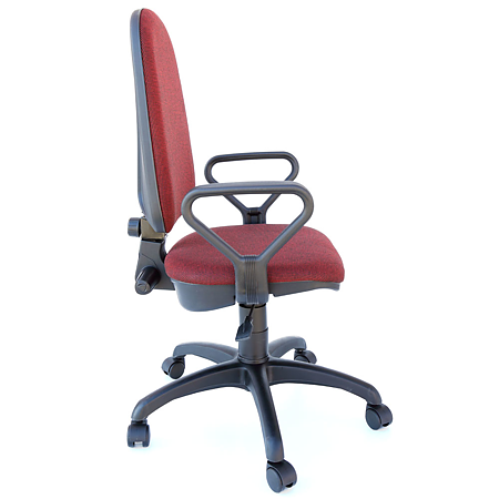 Scaun birou ergonomic Confort LX, cu brate, reglabil, stofa A31, negru-visiniu
