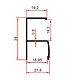 Profil aluminiu tip maner Y Eco, negru, fara perie, 2.5 m