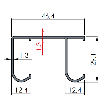 Profil rulare UNIFUTURE Laguna, aluminiu, incarcare 30-50 kg