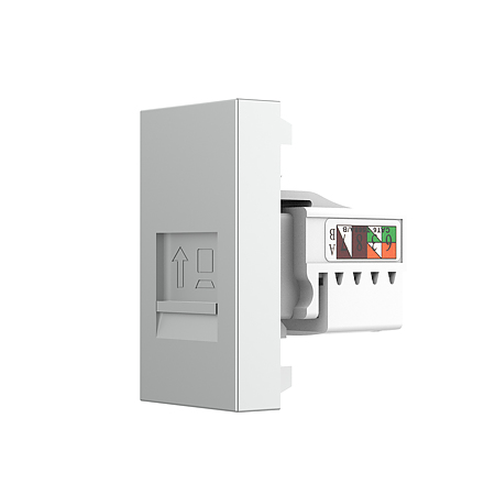 Modul priza retea RJ45 Livolo VL-FCCP-1IP, policarbonat, argintiu