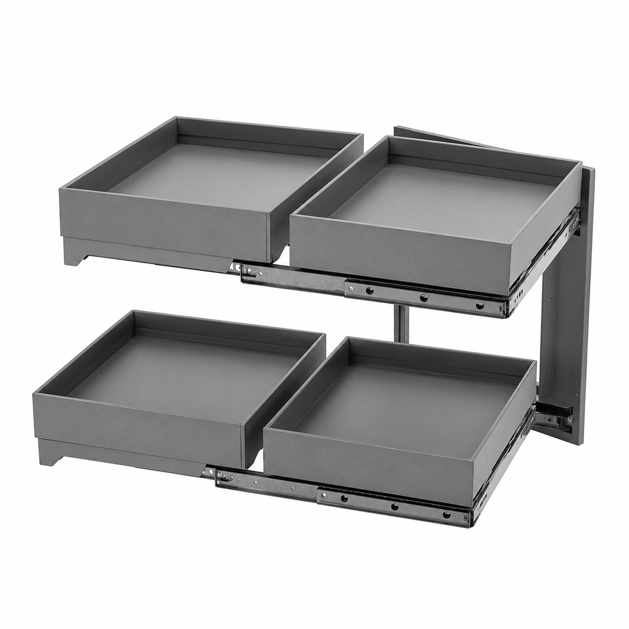 Set 4 cosuri Fly Box, antracit, 45 mm