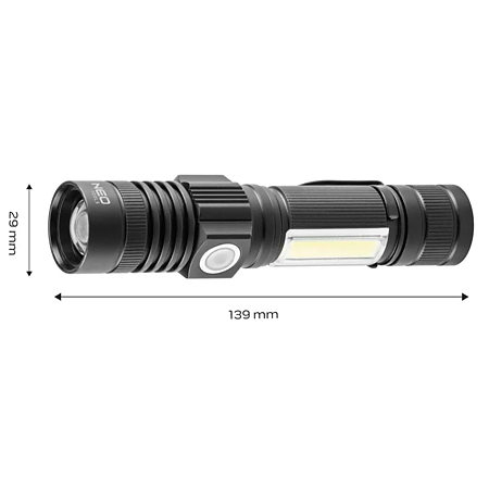 Lanterna Neo Tools 99-033 Led Cree T6 COB, 10 W, 800 lm, 4 moduri iluminare, cablu USB