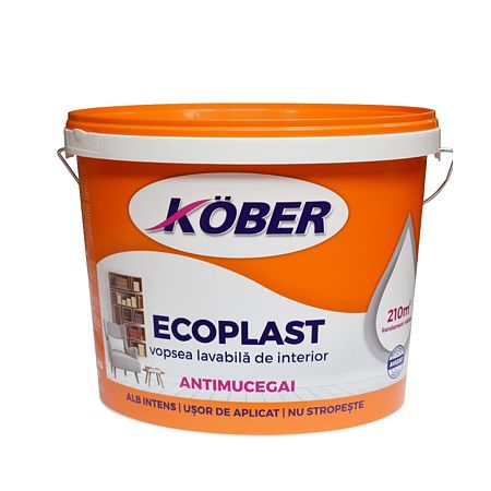 Vopsea lavabila interior Ecoplast, alb,15 l