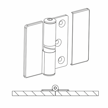 Balama inox stanga pentru sistem S2 Balama inox stanga pentru sistem S2