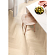 Parchet laminat furniruit 9,5 mm Berry Alloc Parqwood Herringbone Oak Calm Albatre, placa tip A, clasa de trafic comercial intens 33, abraziune AC5, OmniLoc A&B, 50,4 X 8,4 cm