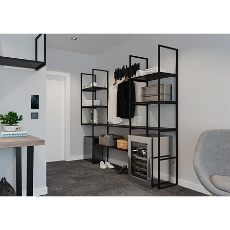 Suport polita Gamet, otel, negru, 376 x 350 mm