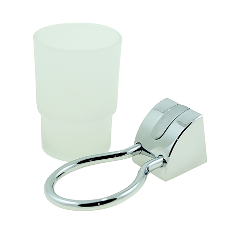 Suport simplu pentru pahar Ferro Cascata E03 , crom, alb