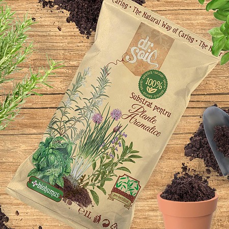 Substrat Dr. Soil, pentru plante aromatice, 1 L Substrat Dr. Soil, pentru plante aromatice, 1 L