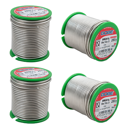 Aliaj lipire Gobe, Sn97Cu3, argintiu, moale, 250 g, 2 mm