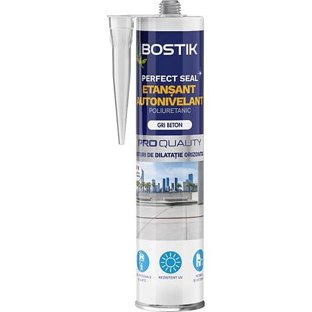 Etansant autonivelant Bostik Perfect Seal, pentru rosturi de dilatatie, gri beton, 300 ml