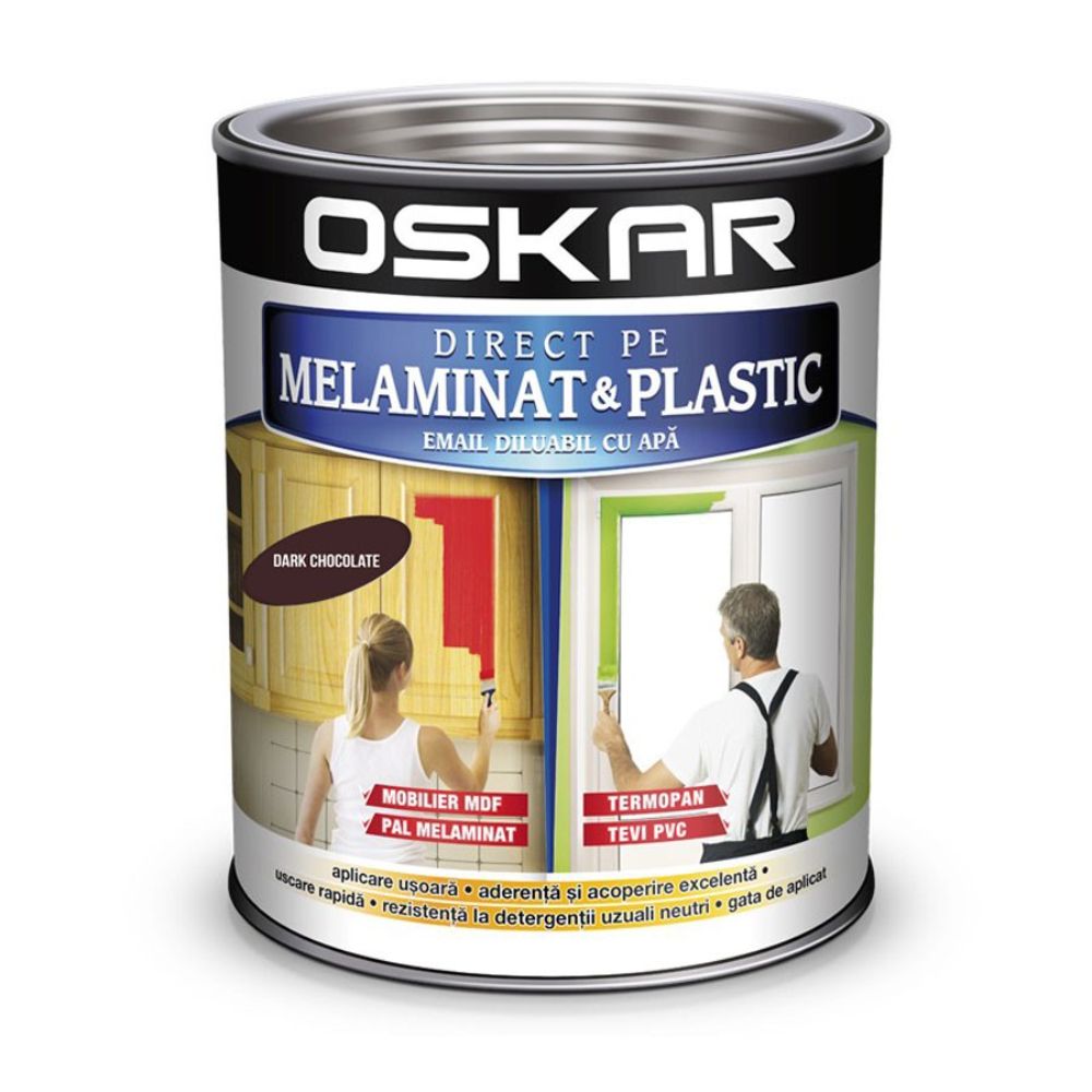 Email Oskar Direct pe melaminat si plastic, dark chocolate, 0,6 L